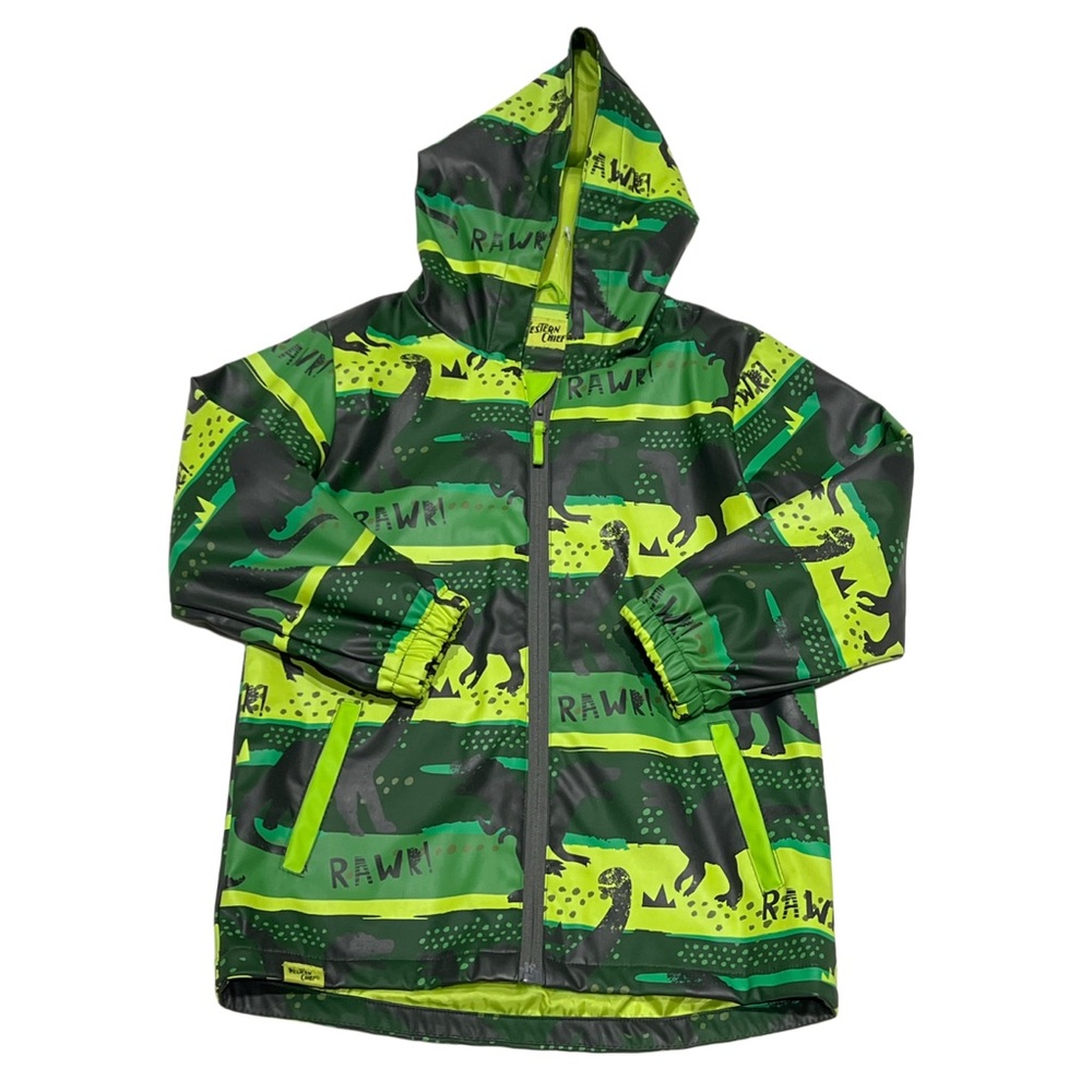 Western Chief Dinosaur Print Hooded Rain Jacket